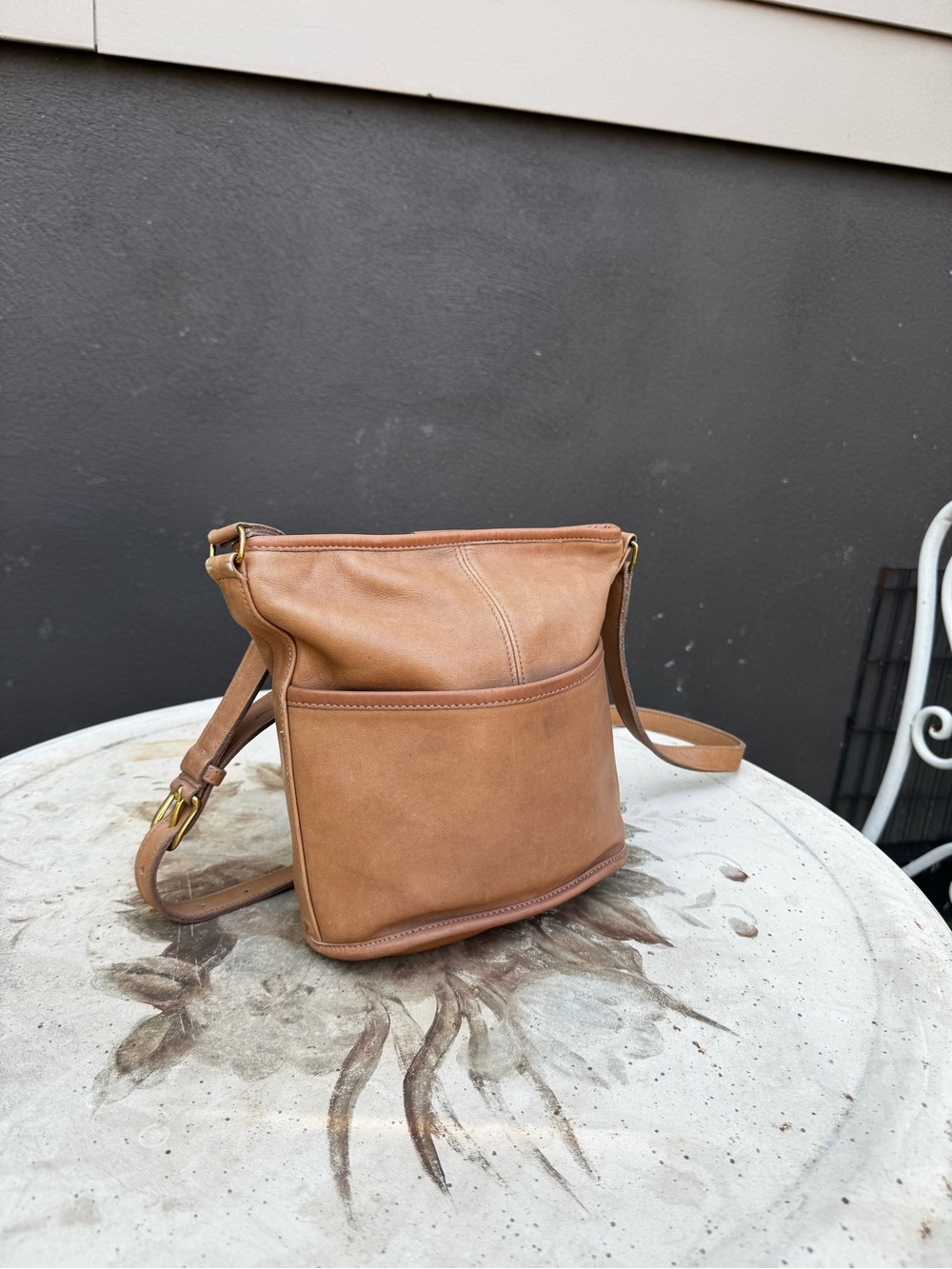 Authentic Vintage Coach Bleeker Bucket Bag with one of a kind markings